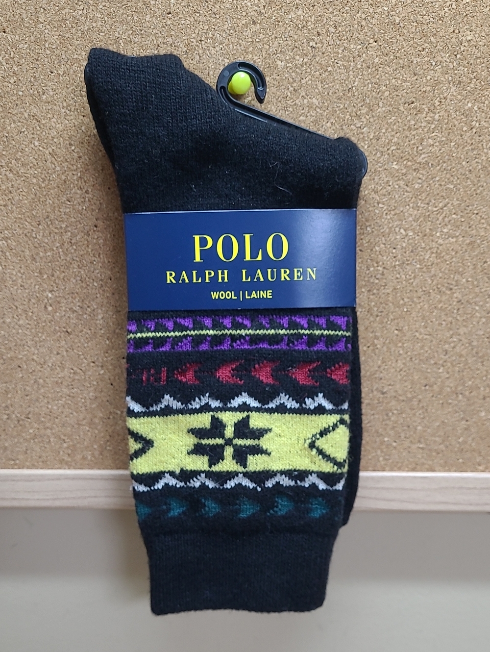 Polo Ralph Lauren Black Wool Woman Socks Size 9-11 Fits Shoe Size 4-10 1/2 NWT